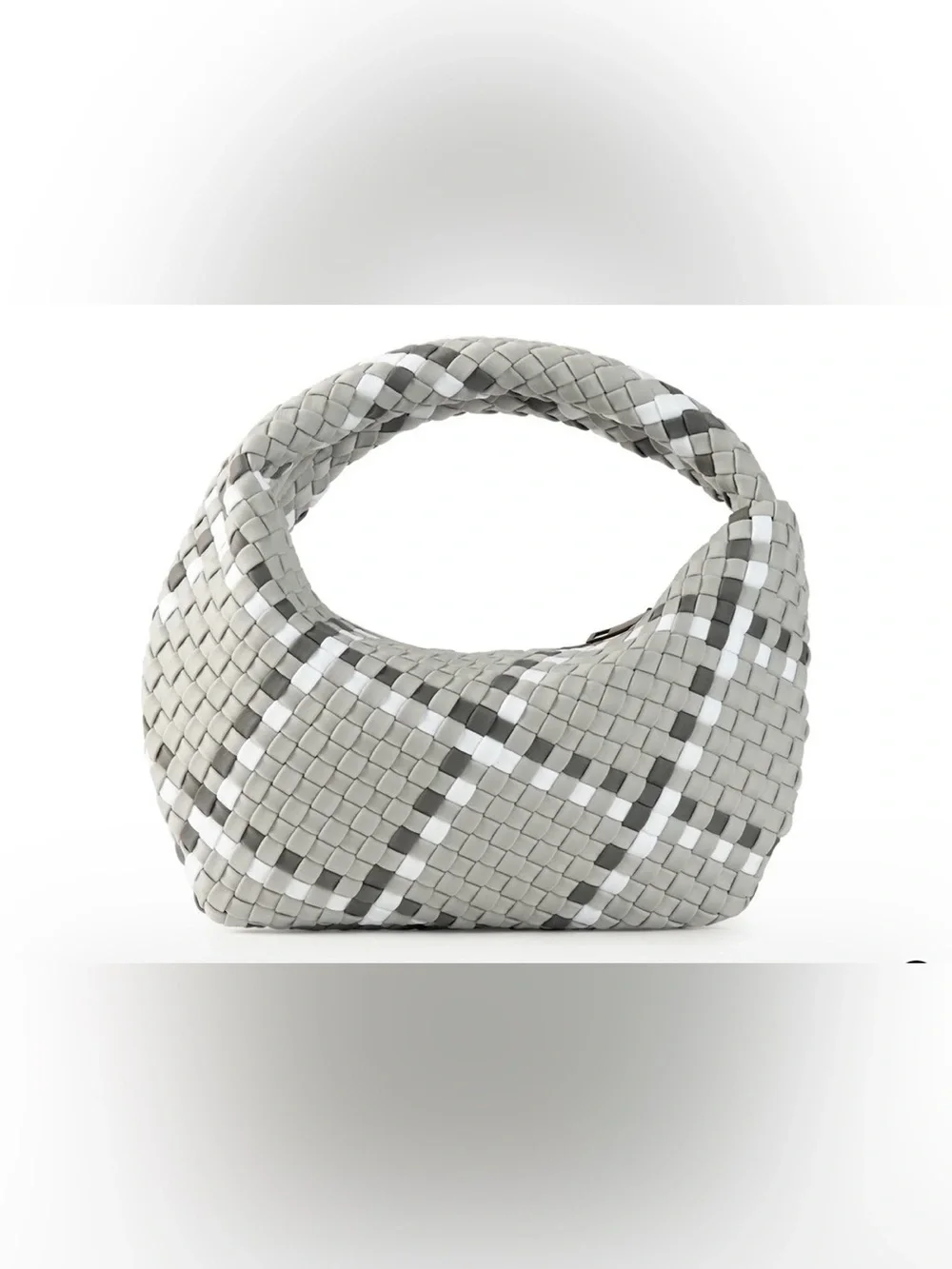 Small woven Hobo in Light Gray -White Brand New.